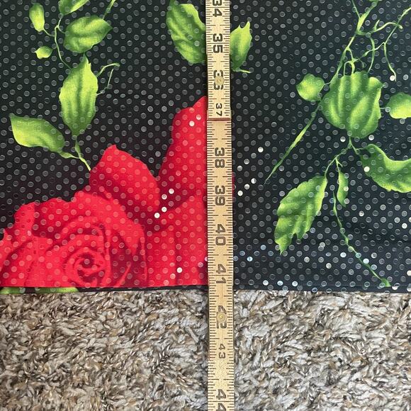 Vintage Midi Dress Plus Size 2XL 3XL Black Red Rose Floral Sparkle Romantic Y2K - Picture 14 of 15